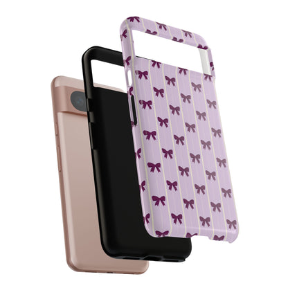 Retro Plum Purple Bow Pattern Phone Case
