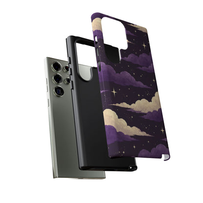 Illustrated Purple Clouds & Stars Phone Case