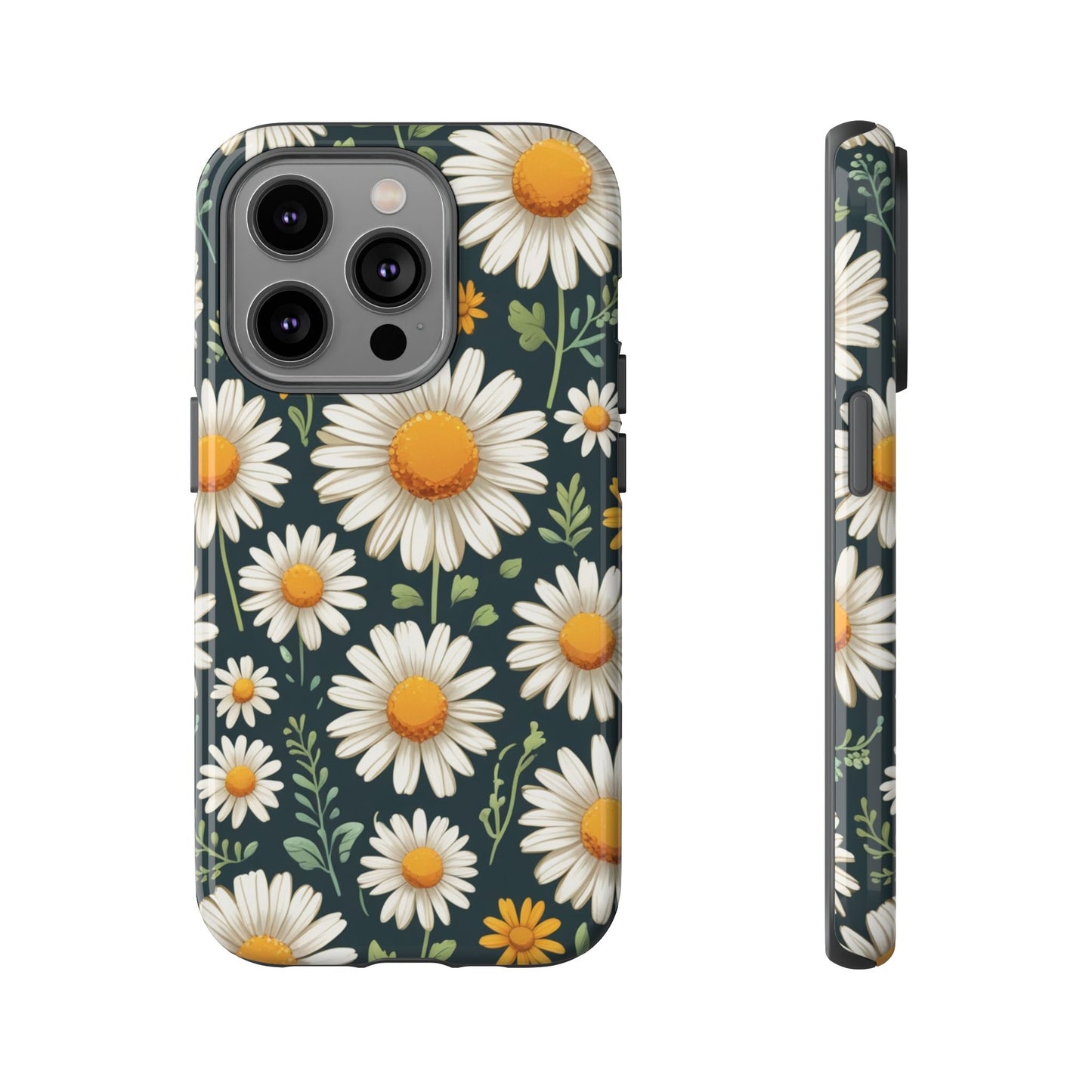 iPhone 14 Pro / Glossy Phone Case - Daisies Floral Pattern 3 Phone Case