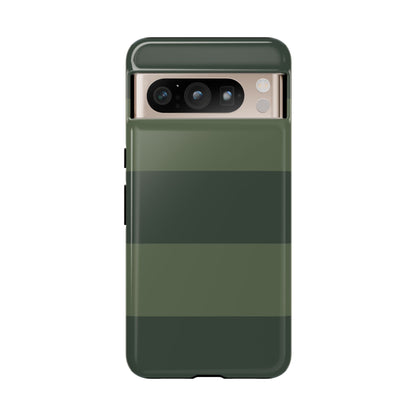 Google Pixel 8 Pro / Glossy Phone Case - Green Horizontal Stripe Pattern Phone Case