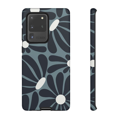 Retro Navy Blue & White Daisy Pattern Phone Case - Blue Phone Case - Samsung Galaxy S20 Ultra / Glossy