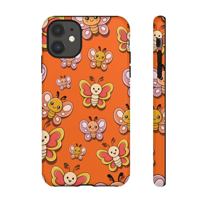 iPhone 11 / Glossy Phone Case - Orange Butterfly Sticker Design Phone Case