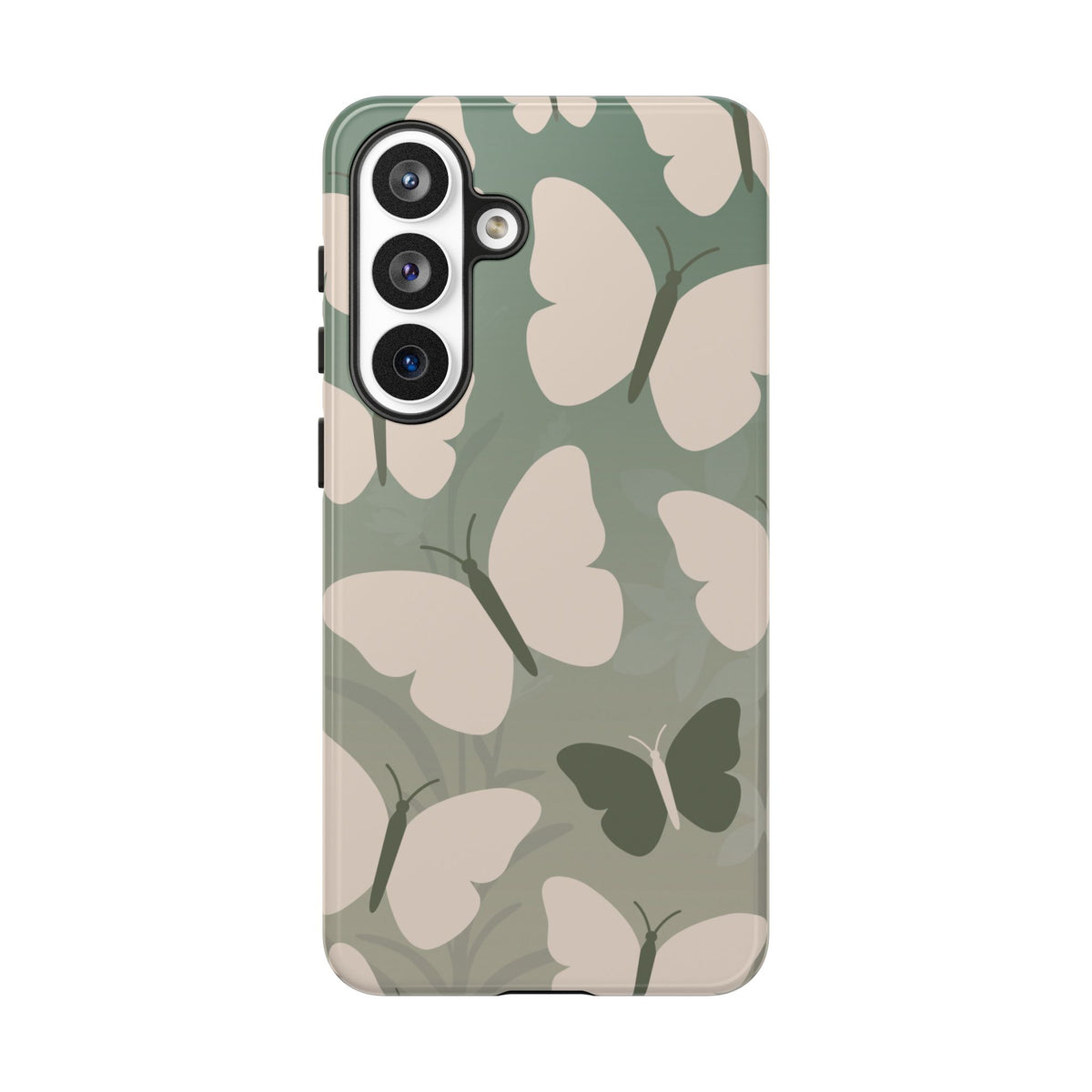 Minimalist Light Green Butterfly Pattern Phone Case - Green Phone Case - Samsung Galaxy S26 Plus / Glossy