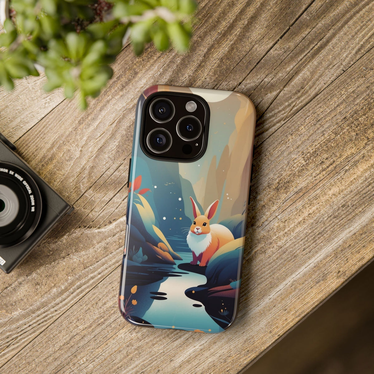 Stylised Rabbit Design Phone Case - Multicolor Phone Case