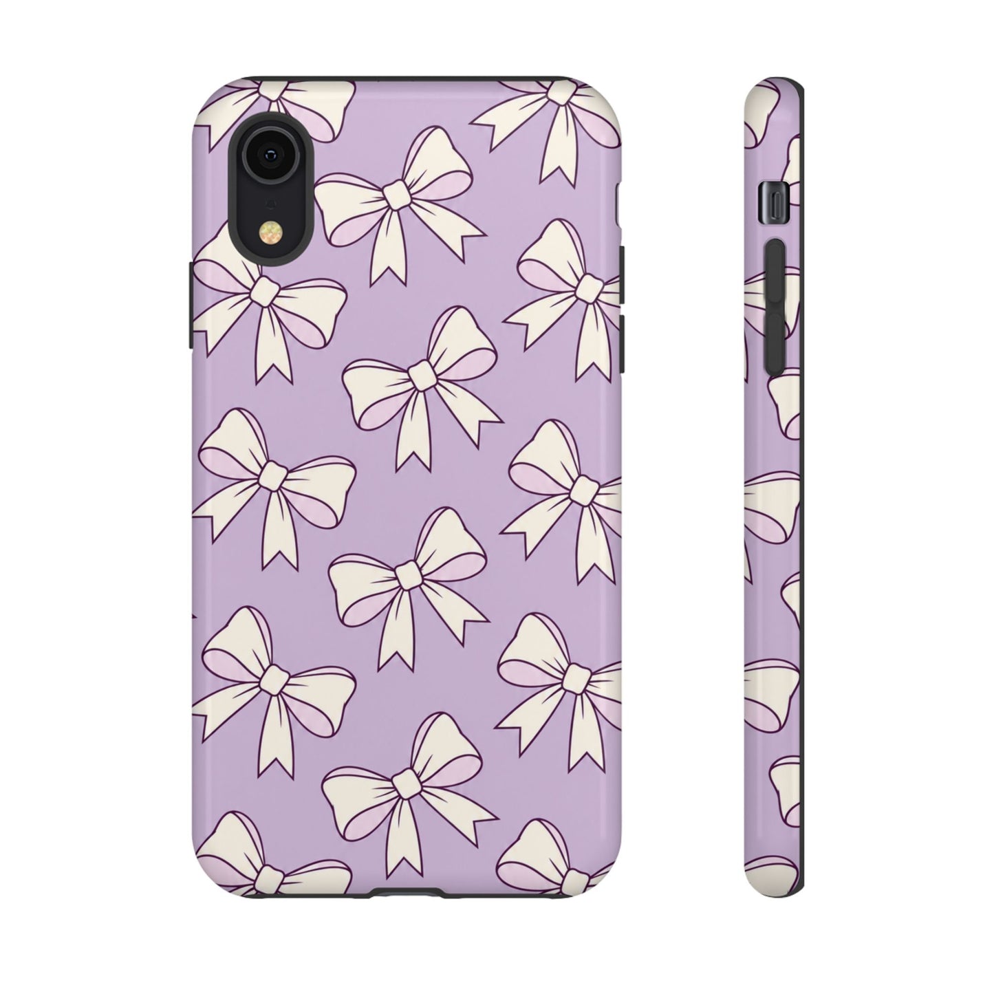 Chic Lilac Bow Pattern Phone Case