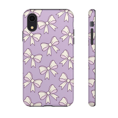 Chic Lilac Bow Pattern Phone Case