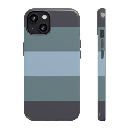 Shades of Blue Horizontal Stripe Pattern Phone Case - Blue Phone Case - iPhone 13 / Glossy
