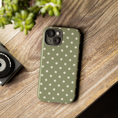 Green & White Dot Pattern Phone Case