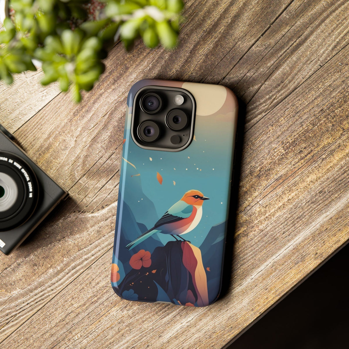 Stylised Bird Design Phone Case - Multicolor Phone Case