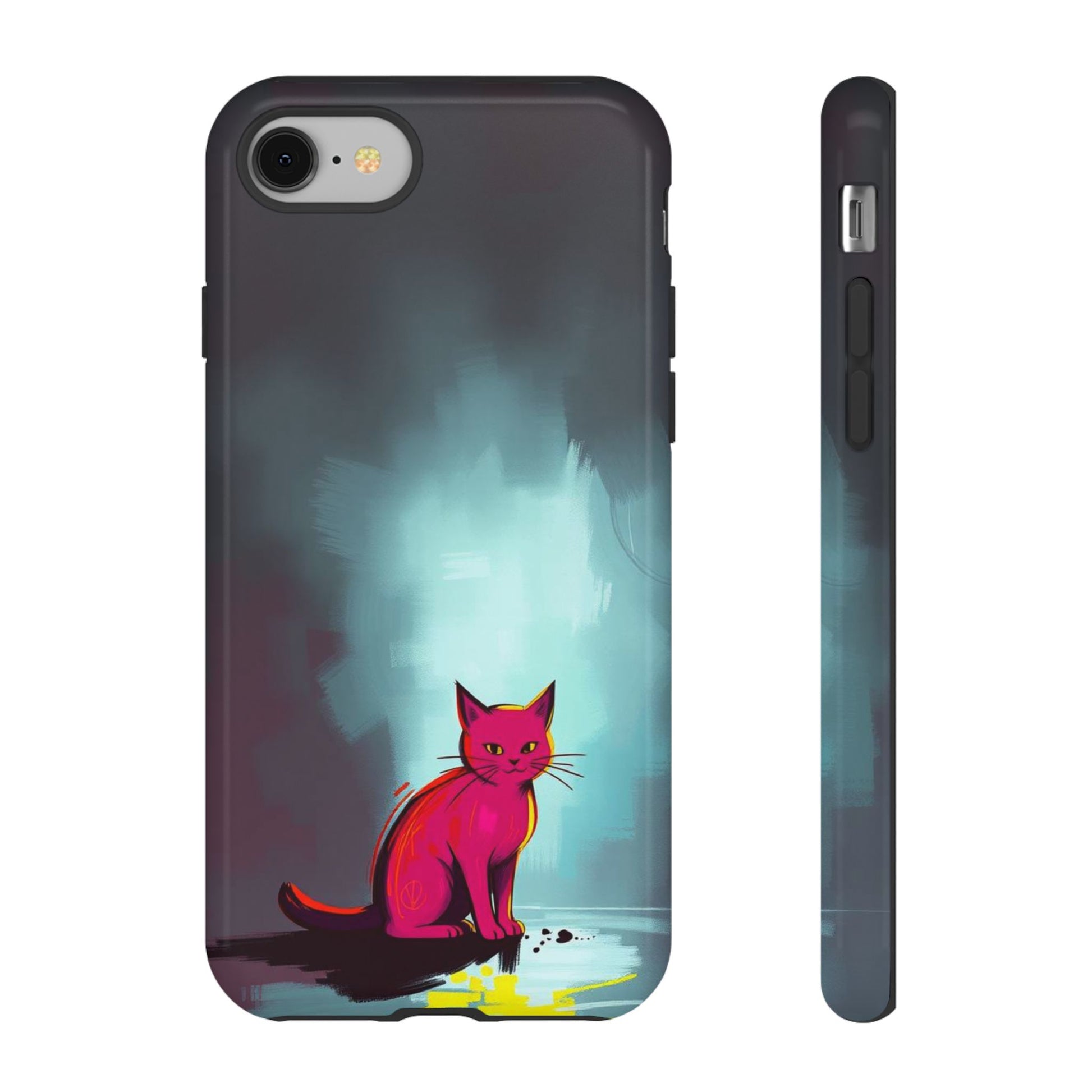 Pop Art Moody Cat Design Phone Case - Multicolor Phone Case - iPhone 8 / Glossy