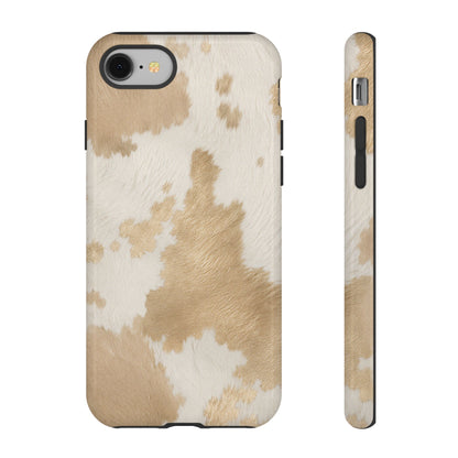 Elegant Champagne Cow Print Phone Case