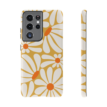 Retro Yellow Daisy Pattern Phone Case - Yellow Phone Case - Samsung Galaxy S21 Ultra / Glossy