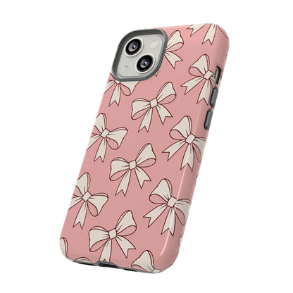 Chic Blush Pink Bow Pattern Phone Case
