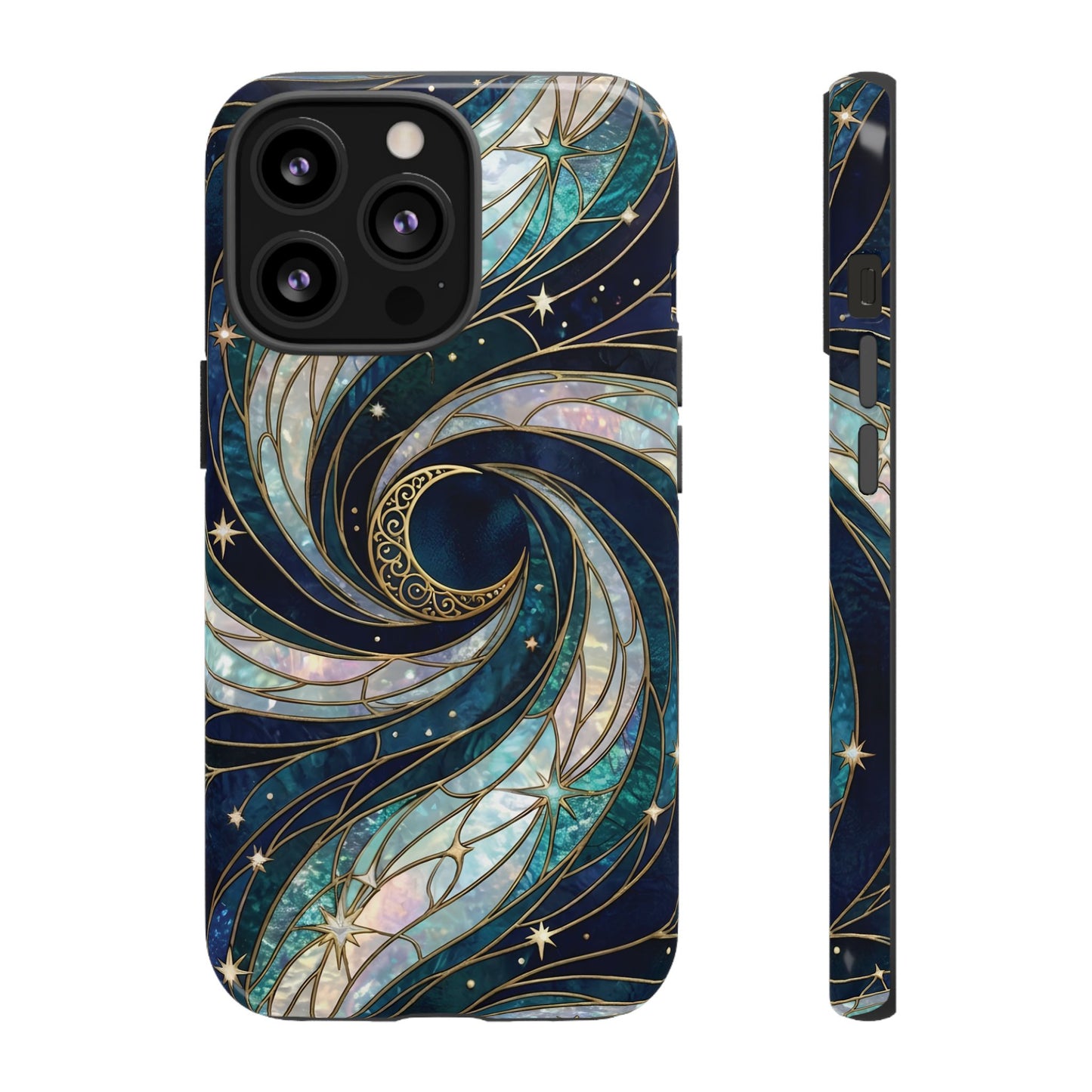 Elegant Navy & Teal Celestial Swirl Phone Case
