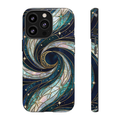 Elegant Navy & Teal Celestial Swirl Phone Case