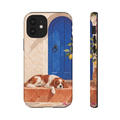 Cavalier King Charles Spaniel Blue Door Siesta Phone Case - Multicolor Phone Case - iPhone 12 Mini / Glossy