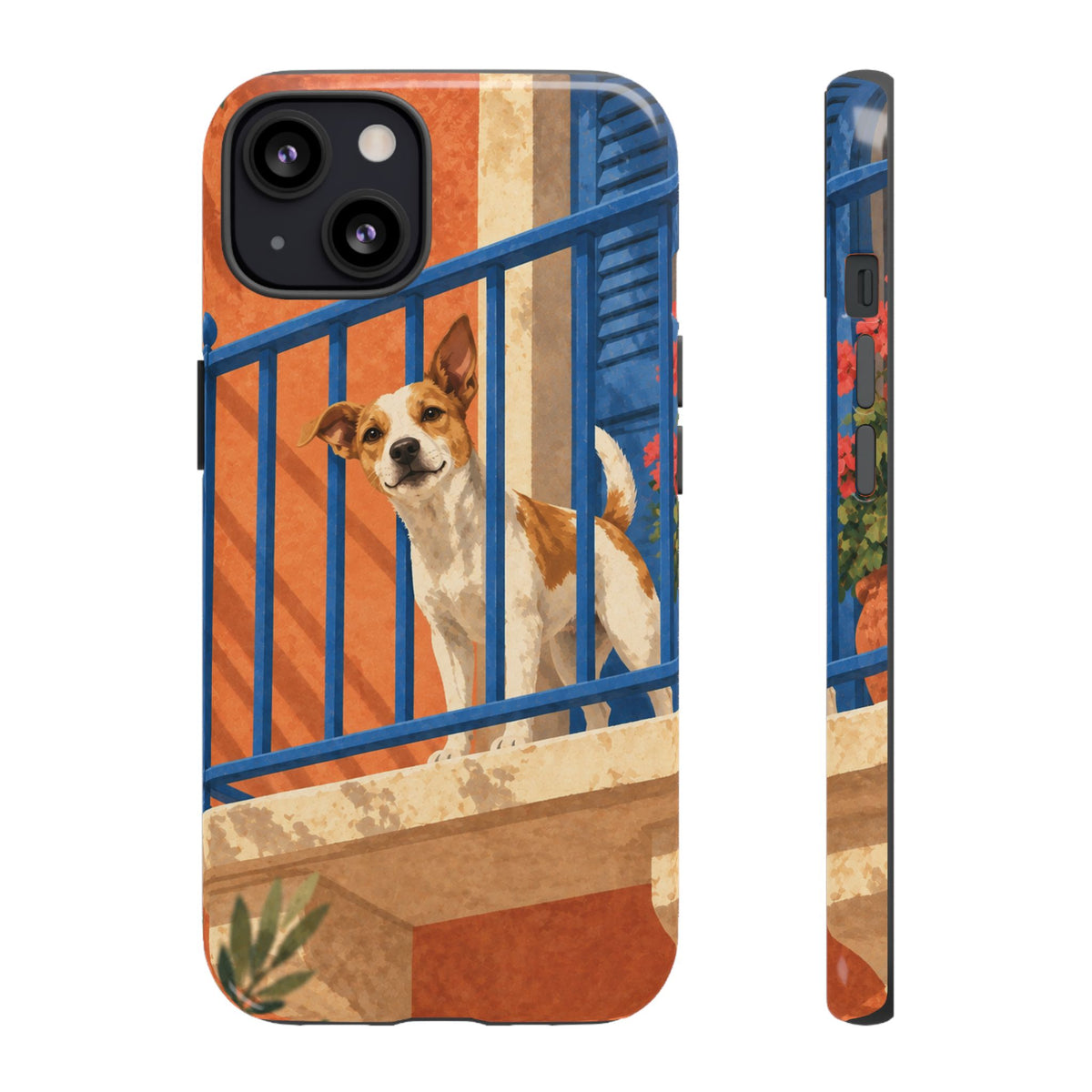 Jack Russell Terrier Balcony Busybody Phone Case - Multicolor Phone Case - iPhone 13 / Glossy