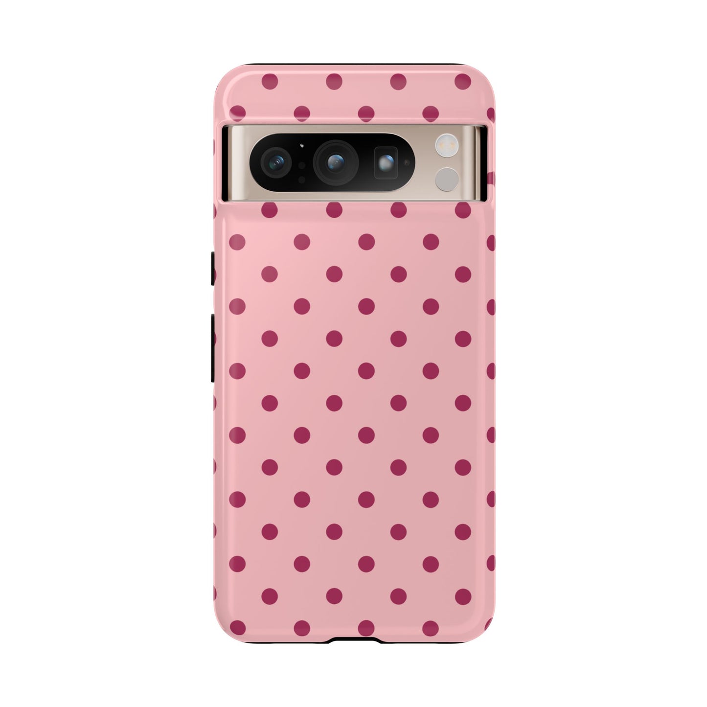 Pink with Red Dot Pattern Phone Case