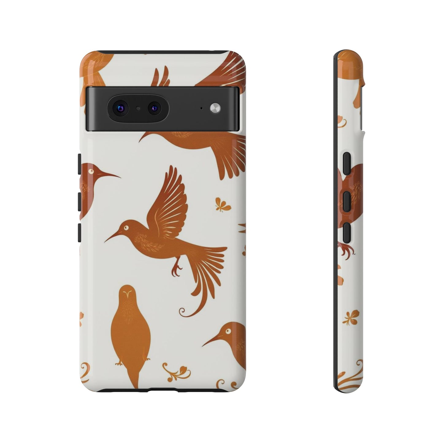 Google Pixel 7 / Glossy Phone Case - Abstract Bird Pattern Phone Case