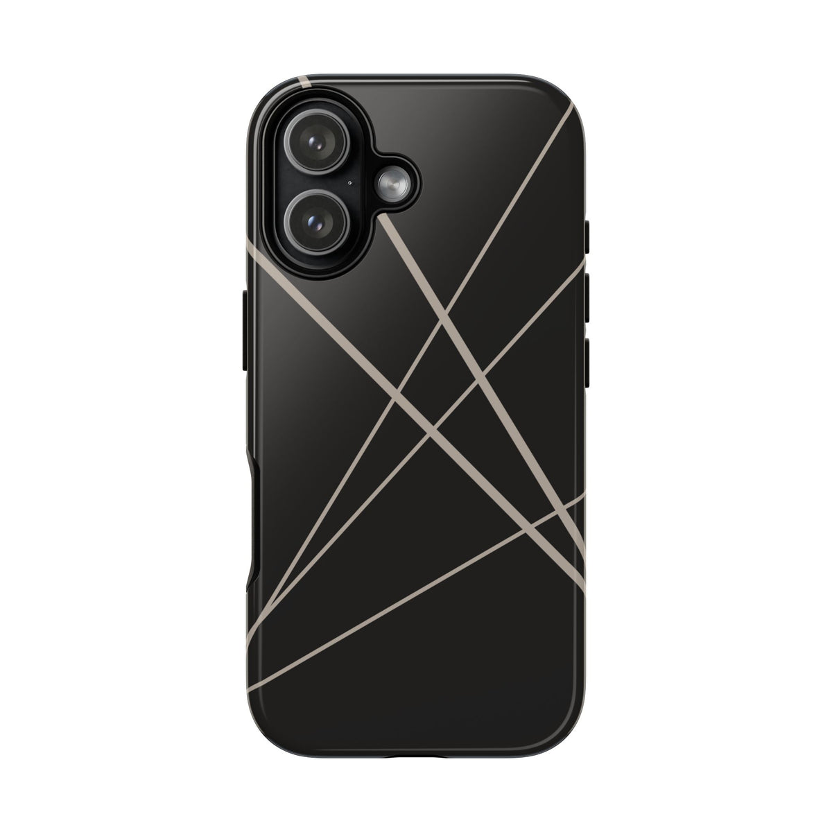 Abstract Black with Grey Lines Phone Case - Black Phone Case - iPhone 17 / Glossy