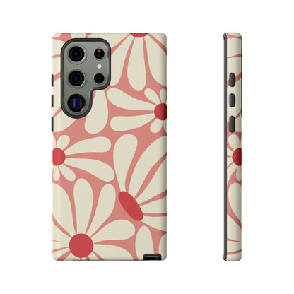 Cute Retro Pink Daisy Pattern Phone Case - Pink Phone Case - Samsung Galaxy S23 Ultra / Glossy