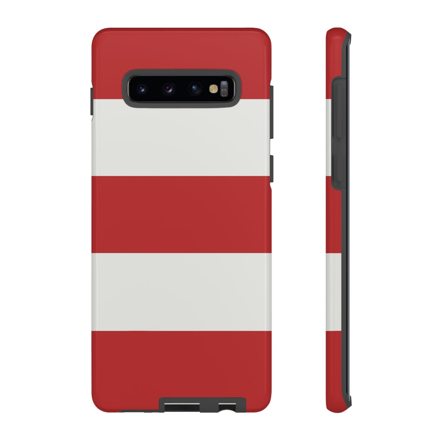 Phone Case - Red & White Horizontal Stripe Pattern Phone Case