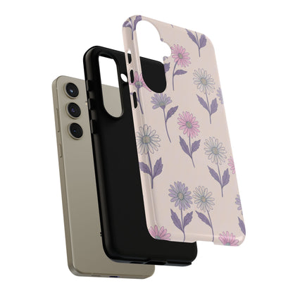 Pretty Pink & Purple Daisy Pattern Phone Case