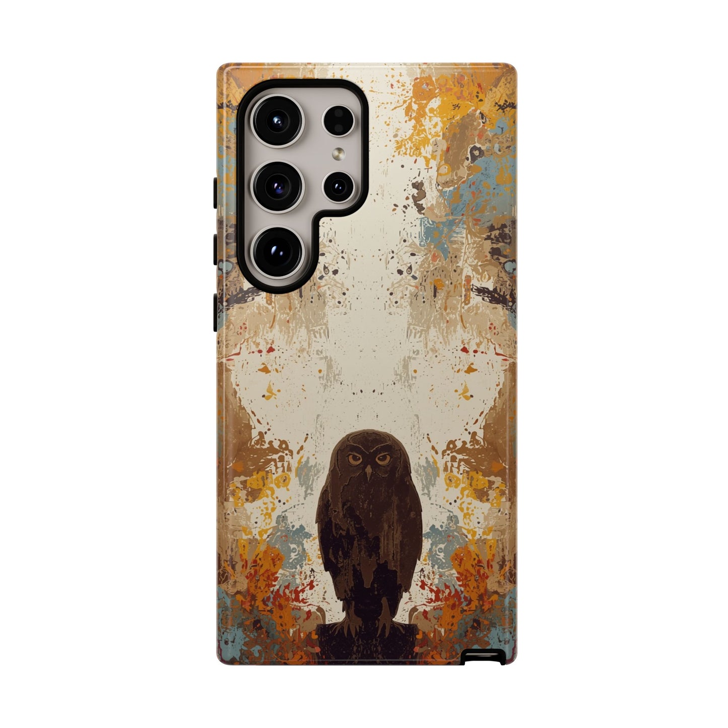 Samsung Galaxy S24 Ultra / Glossy Phone Case - Abstract Owl Design Phone Case