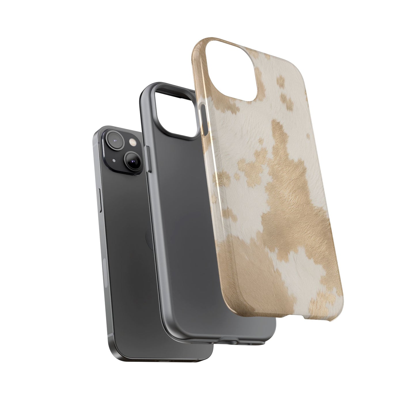 Elegant Champagne Cow Print Phone Case