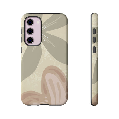 Hibiscus Heart Pattern Phone Case - Beige Phone Case - Samsung Galaxy S23 Plus / Glossy