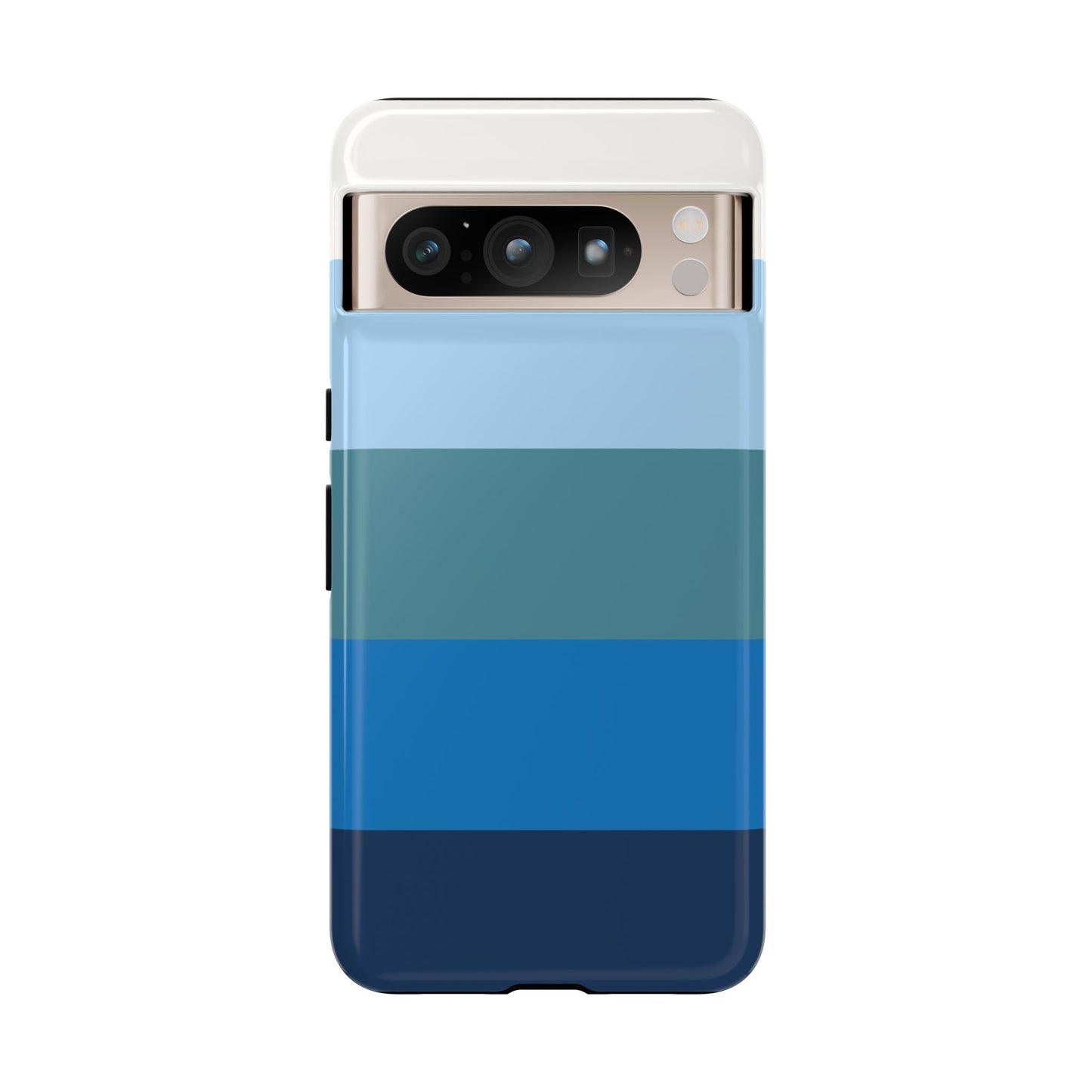 Blue and White Stripe Pattern Phone Case - Blue Phone Case - Google Pixel 8 Pro / Glossy