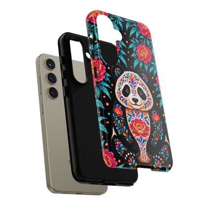 Cute Pink and Turquoise Calavera Panda Phone Case - Multicolor Phone Case