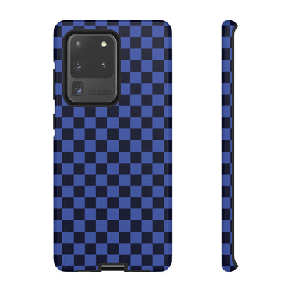 Bold Blue Small Checked Pattern Phone Case - Blue Phone Case - Samsung Galaxy S20 Ultra / Glossy
