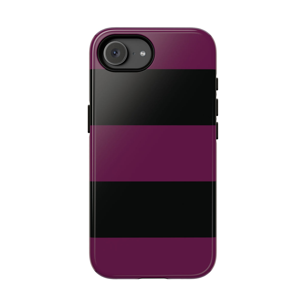 Purple & Black Horizontal Stripe Pattern Phone Case - Purple Phone Case - iPhone 17e / Glossy