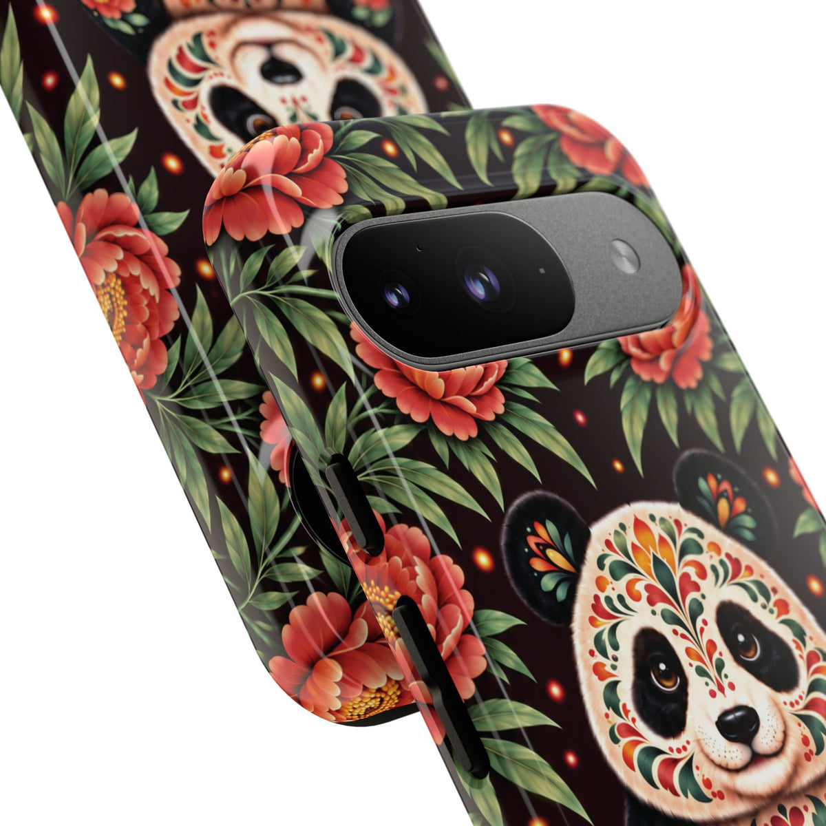 Cute Terracotta and Teal Calavera Panda Phone Case - Multicolor Phone Case