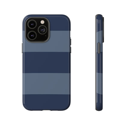 Dark Blue Horizontal Stripe Pattern Phone Case - Blue Phone Case - iPhone 14 Pro Max / Glossy