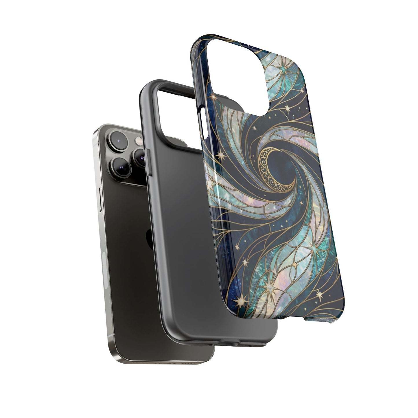 Elegant Navy & Teal Celestial Swirl Phone Case