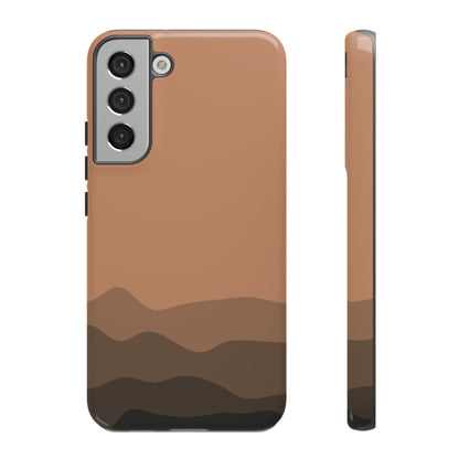 Brown Abstract Waves Protective Phone Case - Brown Phone Case - Samsung Galaxy S22 Plus / Glossy