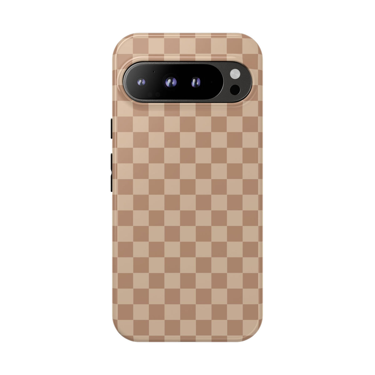 Bold Tan Small Checked Pattern Phone Case - Brown Phone Case - Google Pixel 9 Pro XL / Glossy