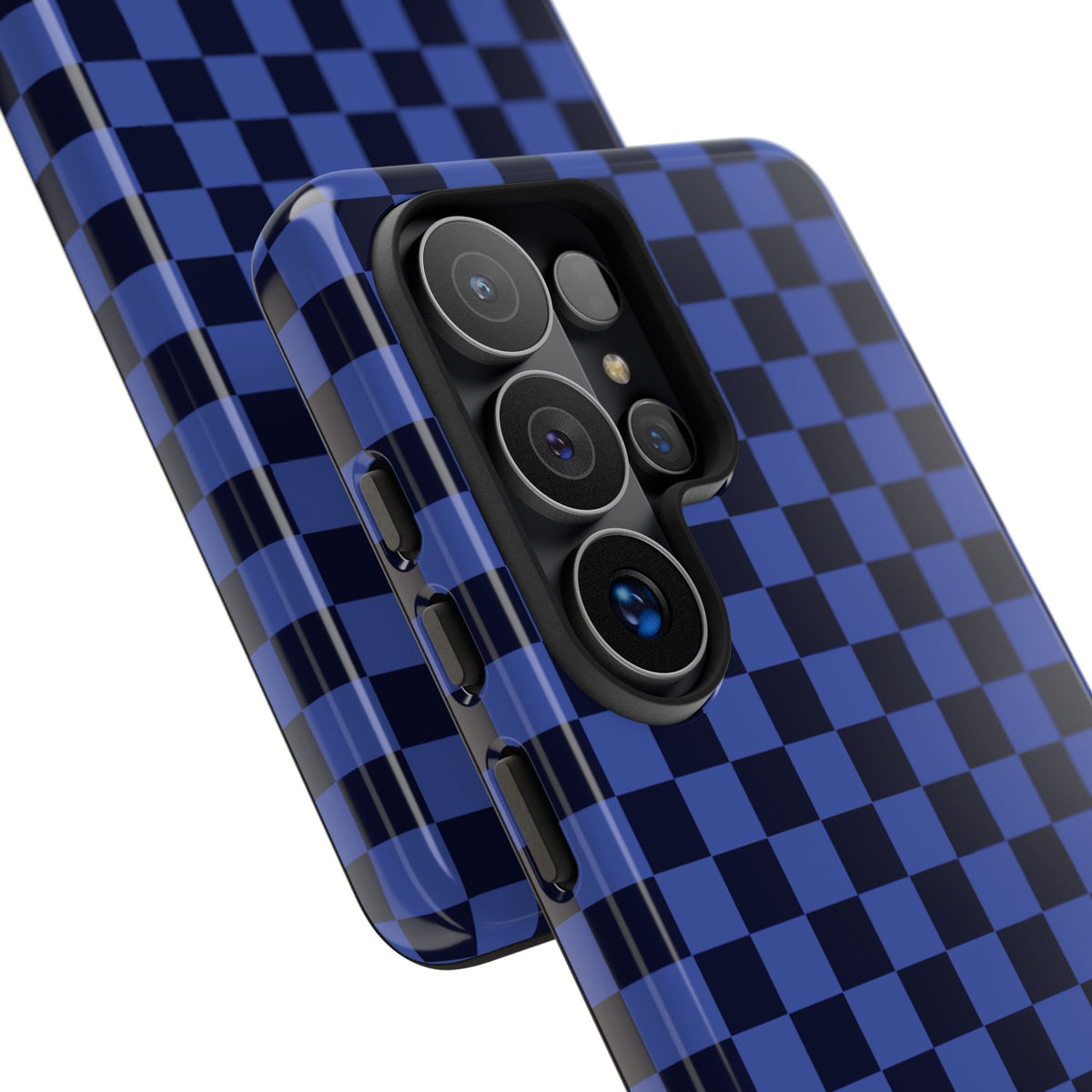 Bold Blue Small Checked Pattern Phone Case - Blue Phone Case