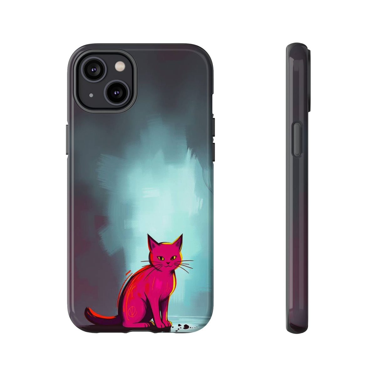 Pop Art Moody Cat Design Phone Case - Multicolor Phone Case - iPhone 14 Plus / Glossy
