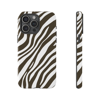 Modern Mocha Zebra Print Phone Case