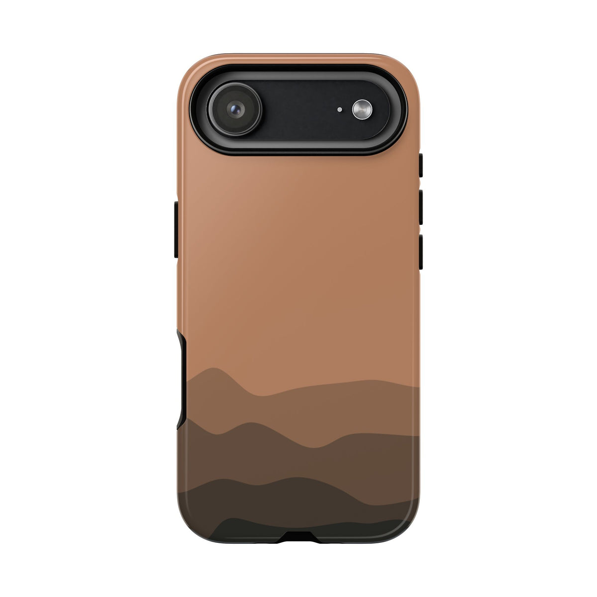 Brown Abstract Waves Protective Phone Case - Brown Phone Case - iPhone 17 Air / Glossy
