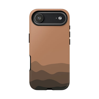 Brown Abstract Waves Protective Phone Case - Brown Phone Case - iPhone 17 Air / Glossy