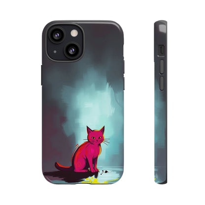 iPhone 13 Mini / Glossy Phone Case - Pop Art Moody Cat Design Phone Case