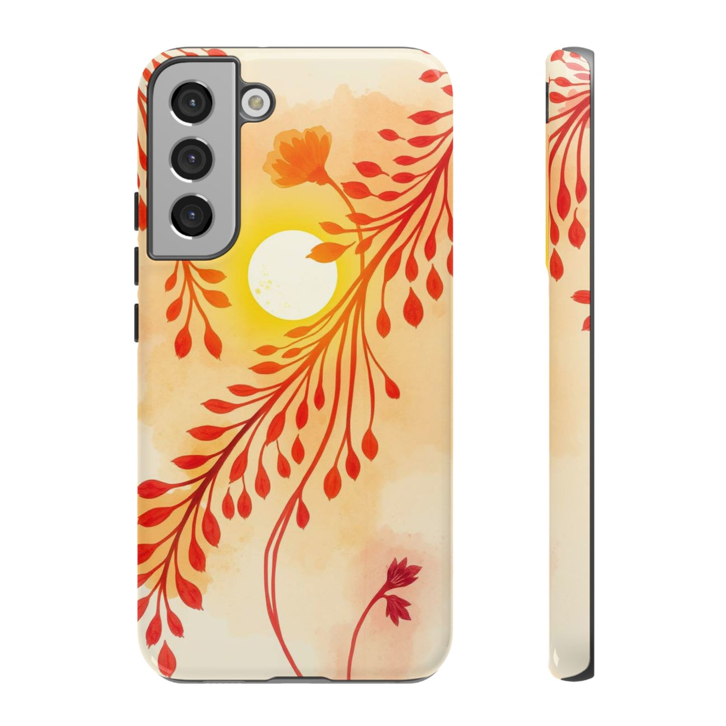 Samsung Galaxy S22 Plus / Glossy Phone Case - Boho Chic Watercolour Sunset Design Phone Case