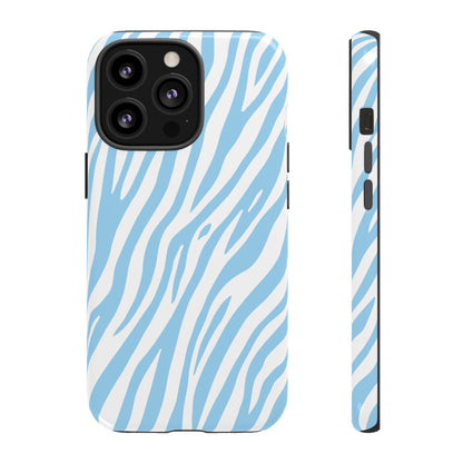 Sky Blue Tiger Print Phone Case