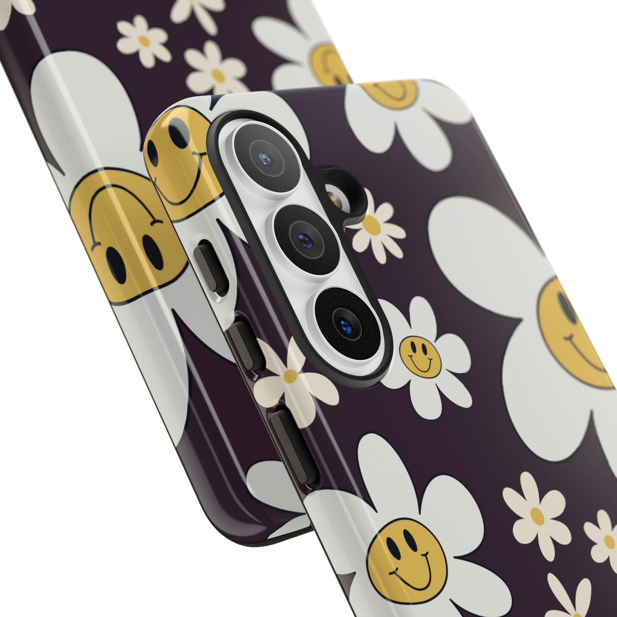 Fun Retro Daisy Pattern with Purple Background Phone Case - Purple Phone Case