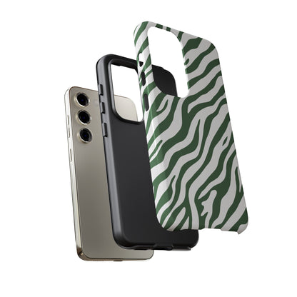 Stylish Sage Zebra Print Phone Case