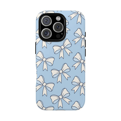 Chic Powder Blue Bow Pattern Phone Case